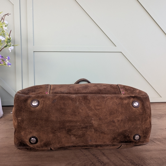 vintage Coach Hampton Gallery Suede Tote - Picture 6 of 10